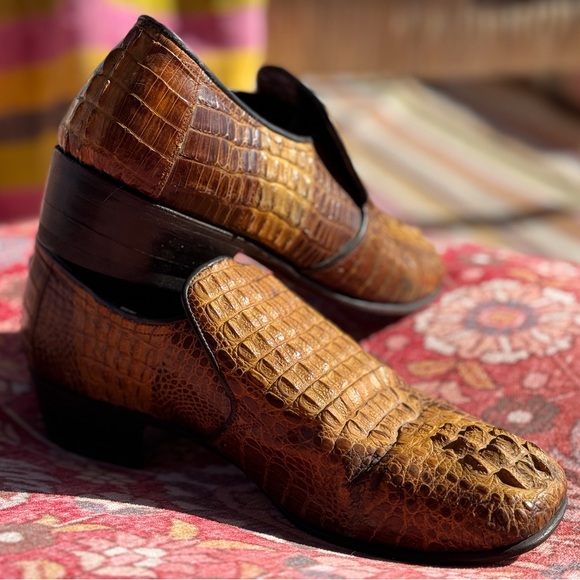 Mens Crocodile Leather Loafers Caramel Butterscotch Color Size 7.5 Bangkok main image 6